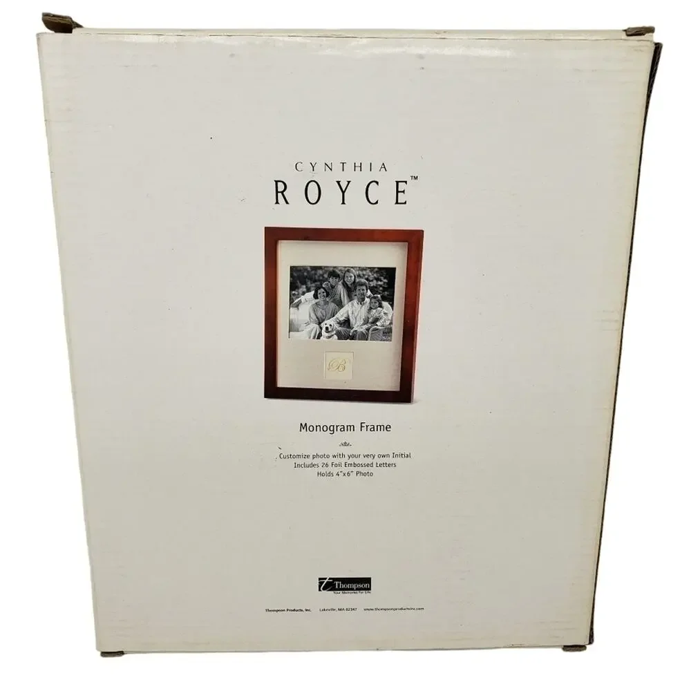 Cynthia Royce Wood Toned Monogramed Picture Frame